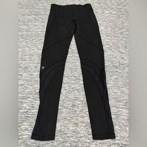Ivivva Girls Leggings Size 14 Black with Mesh Cutouts